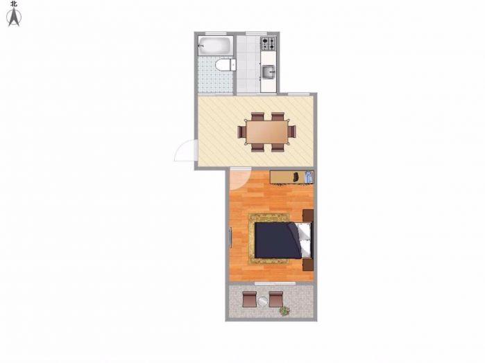 城港新村 1室1厅1卫 49m&sup2;