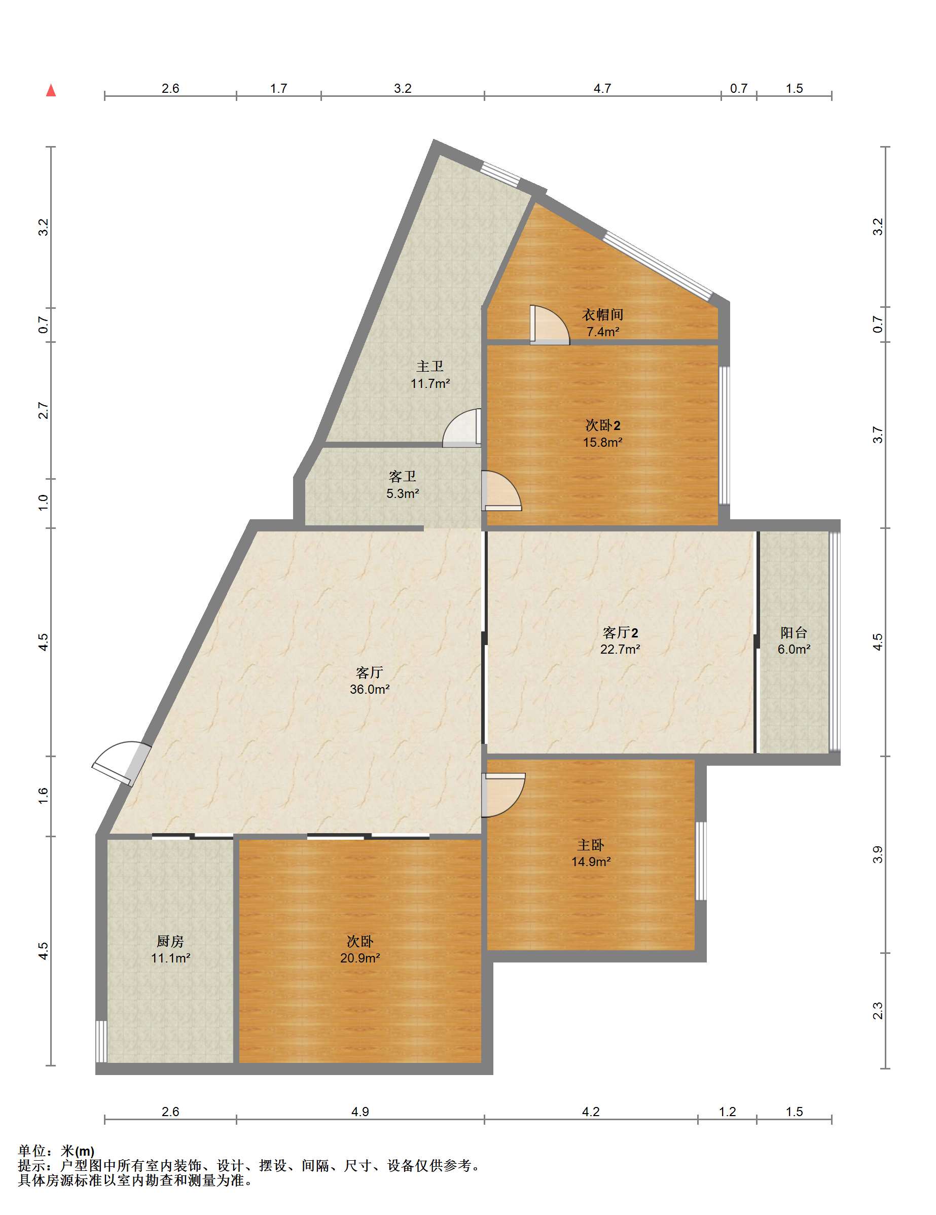 金恒家园 3室2厅2卫 170m&sup2;