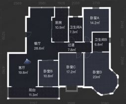 亚太苑 4室2厅1卫 4200m&sup2;