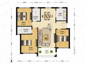南通雅居乐花园 3室2厅2卫 127m&sup2;