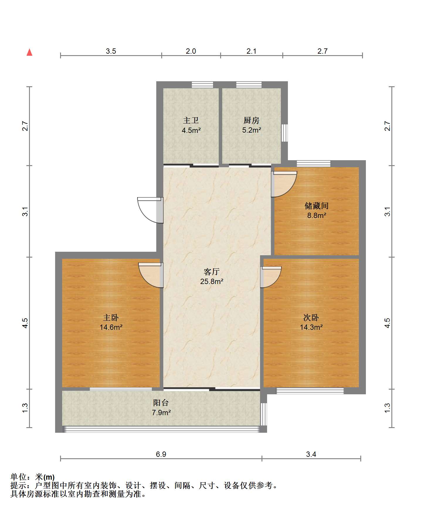 紫琅新村 3室1厅1卫 99m&sup2;
