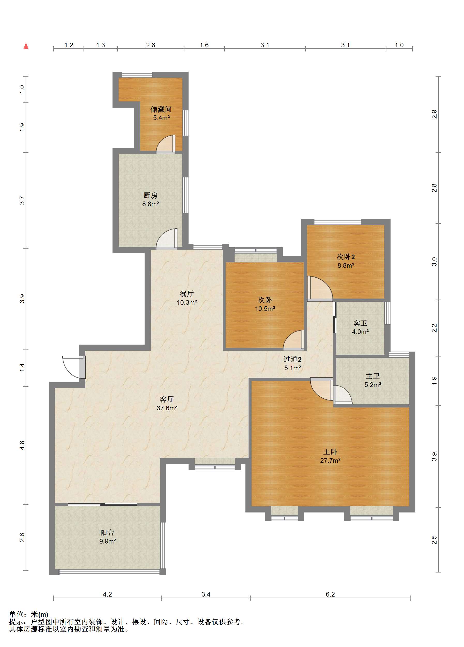 中南世纪城北区 3室2厅2卫 177.25m&sup2;
