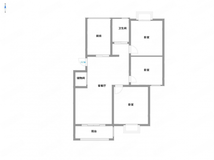 长航地中海花园 3室2厅1卫 108m&sup2;