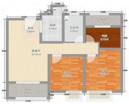 绿地新里城 3室2厅1卫 91m&sup2;