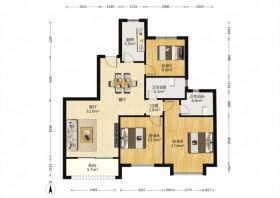 恒大御澜庭 3室1厅1卫 115m&sup2;
