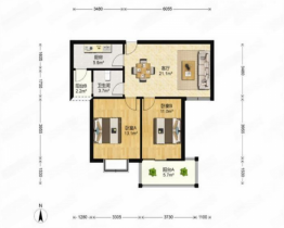 惠泽苑 2室1厅1卫 86m&sup2;
