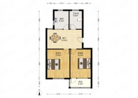 新桃园 2室1厅1卫 73.9m&sup2;