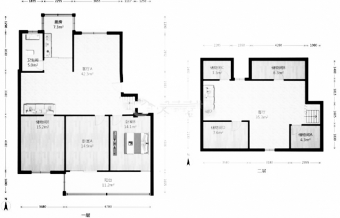 星海花园 2室2厅1卫 93.5m&sup2;
