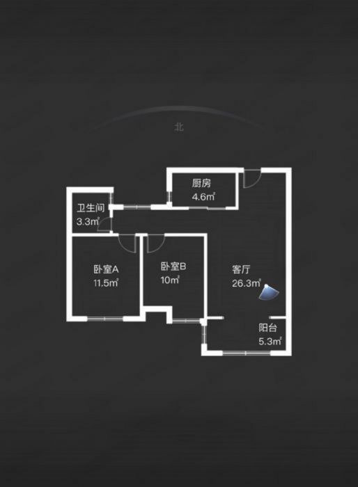 南辰濠郡 2室1厅1卫 88m&sup2;