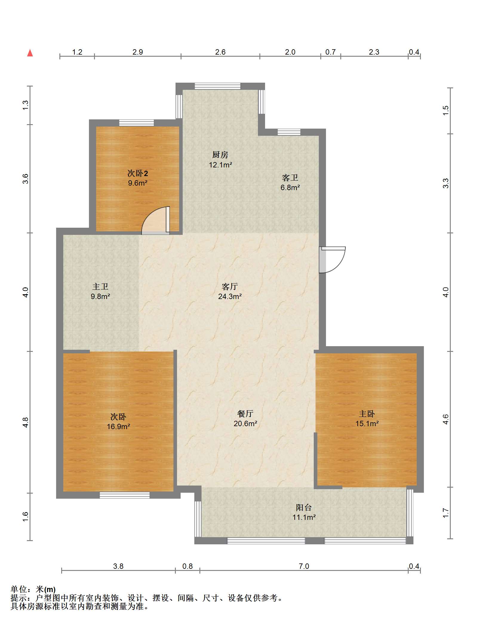 十里花苑 3室2厅2卫 142.92m&sup2;