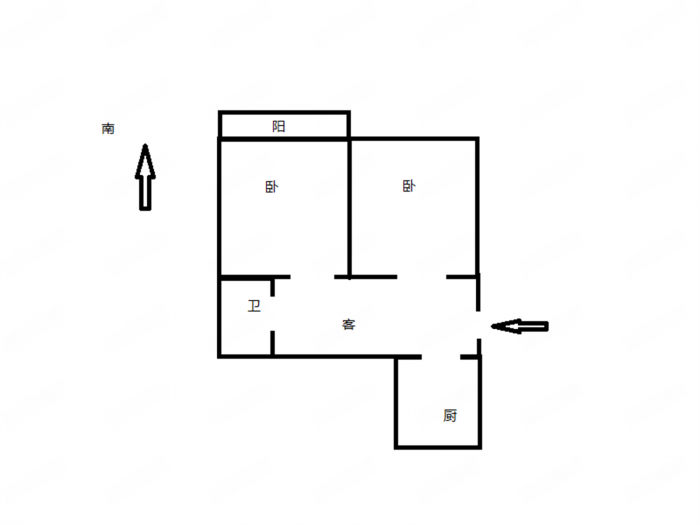 新建路新村 2室1厅1卫 62.75m&sup2;