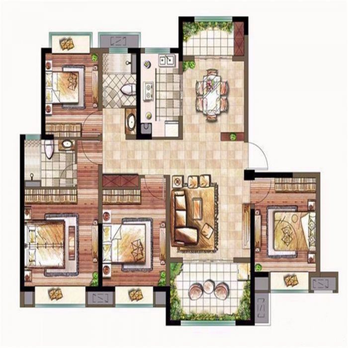 中南世纪花城三期 4室厅卫 147m&sup2;