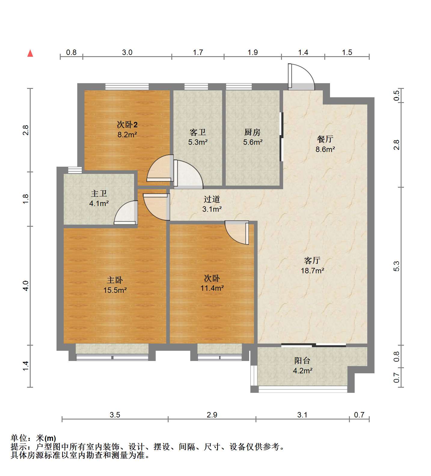 保利香槟国际 3室2厅2卫 115.02m&sup2;