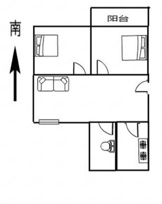 城港新村 2室1厅1卫 76m&sup2;