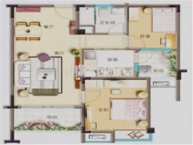 碧桂园(南通经济技术开发区) 2室2厅1卫 88.00m&sup2;