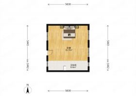 涌鑫八达通广场 2室1厅1卫 61.5m&sup2;