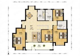 盛和九里香堤二期 3室3厅2卫 128.64m&sup2;