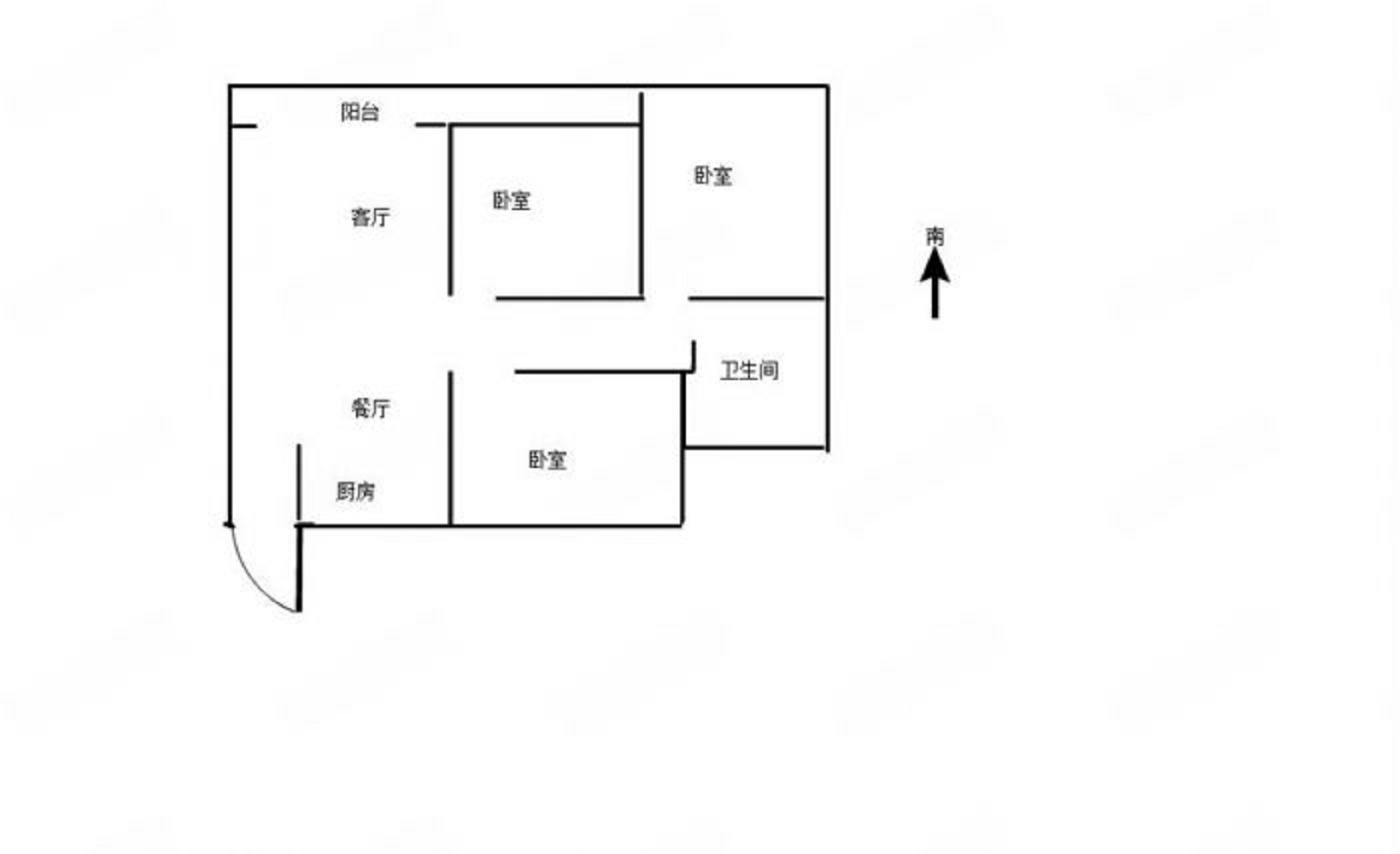 南山国际社区 3室1厅1卫 98m²