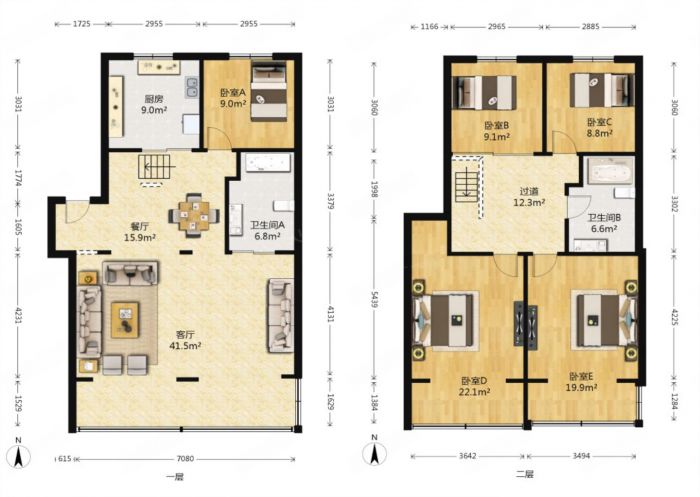 金鑫苑 4室2厅2卫 195m&sup2;