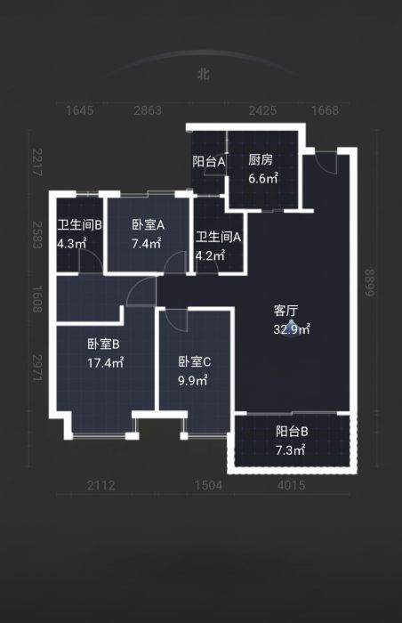 恒大悦珑湾 3室2厅2卫 117m&sup2;