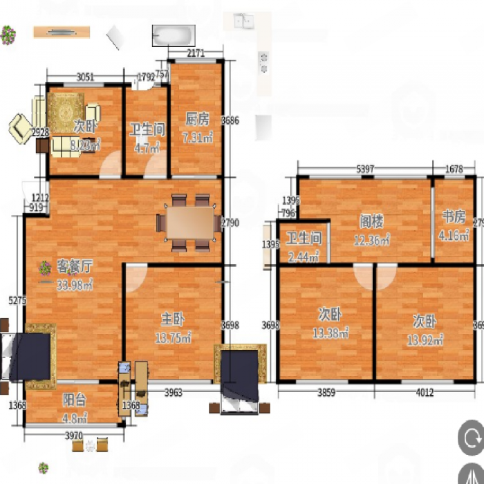 星湖花园 5室2厅2卫 280m&sup2;