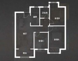 江景瑞园 3室2厅1卫 92m&sup2;