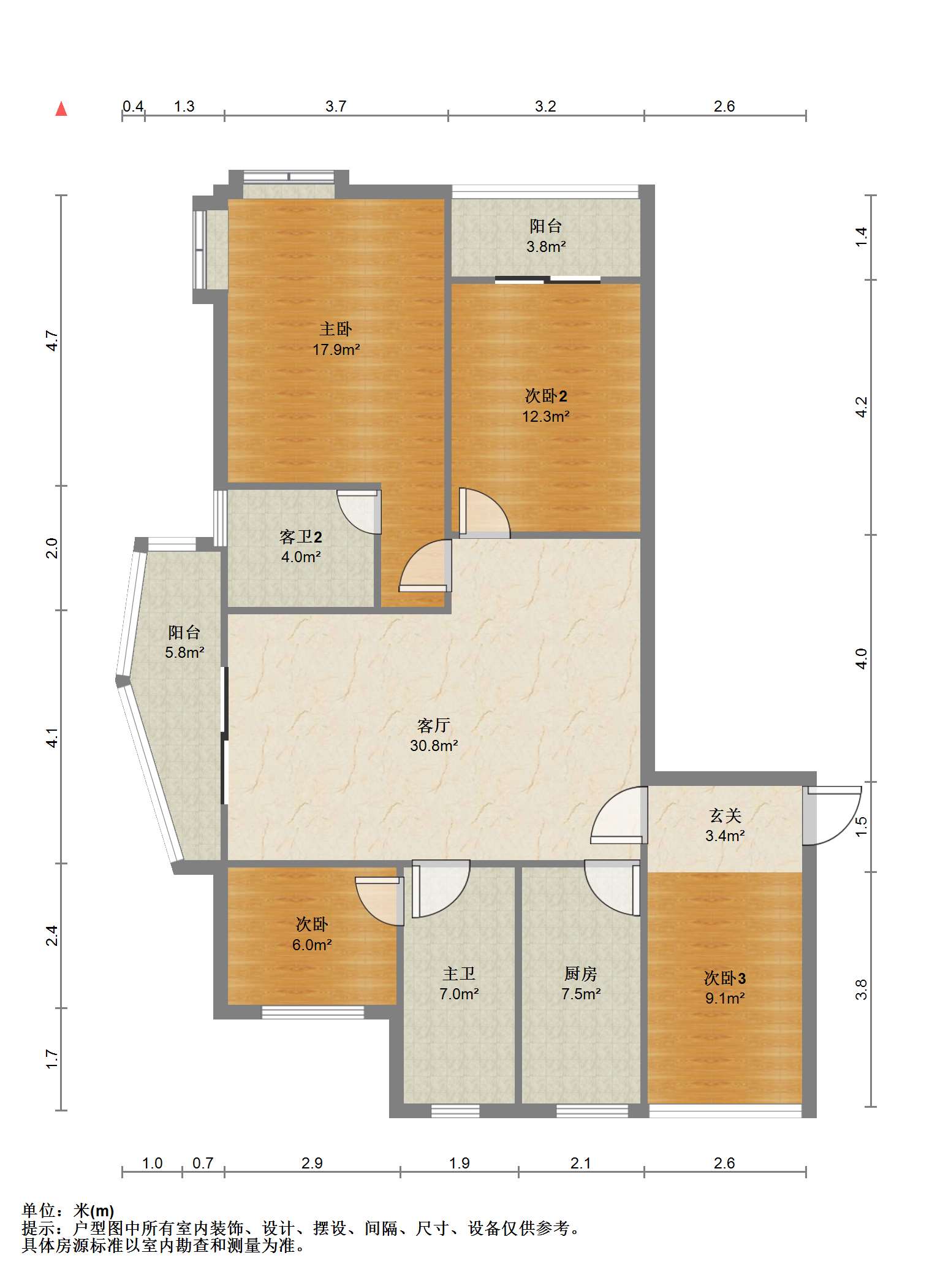 富都豪园 4室2厅2卫 127.00m&sup2;
