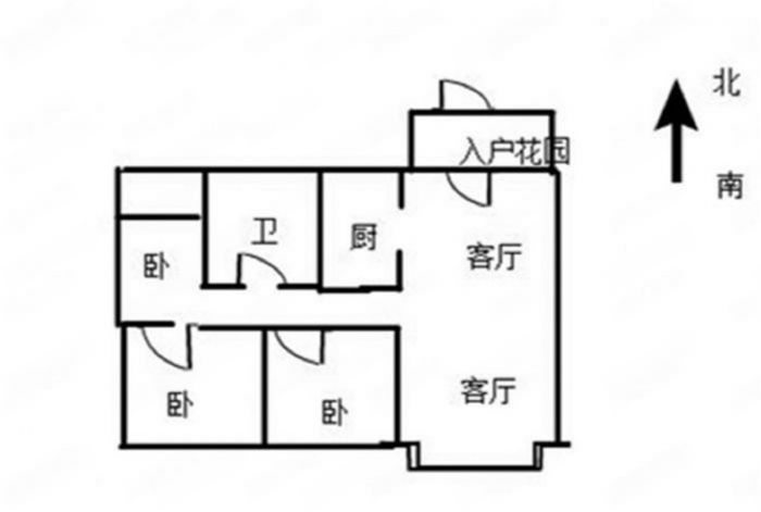 崇川星光域 3室2厅1卫 96.00m&sup2;