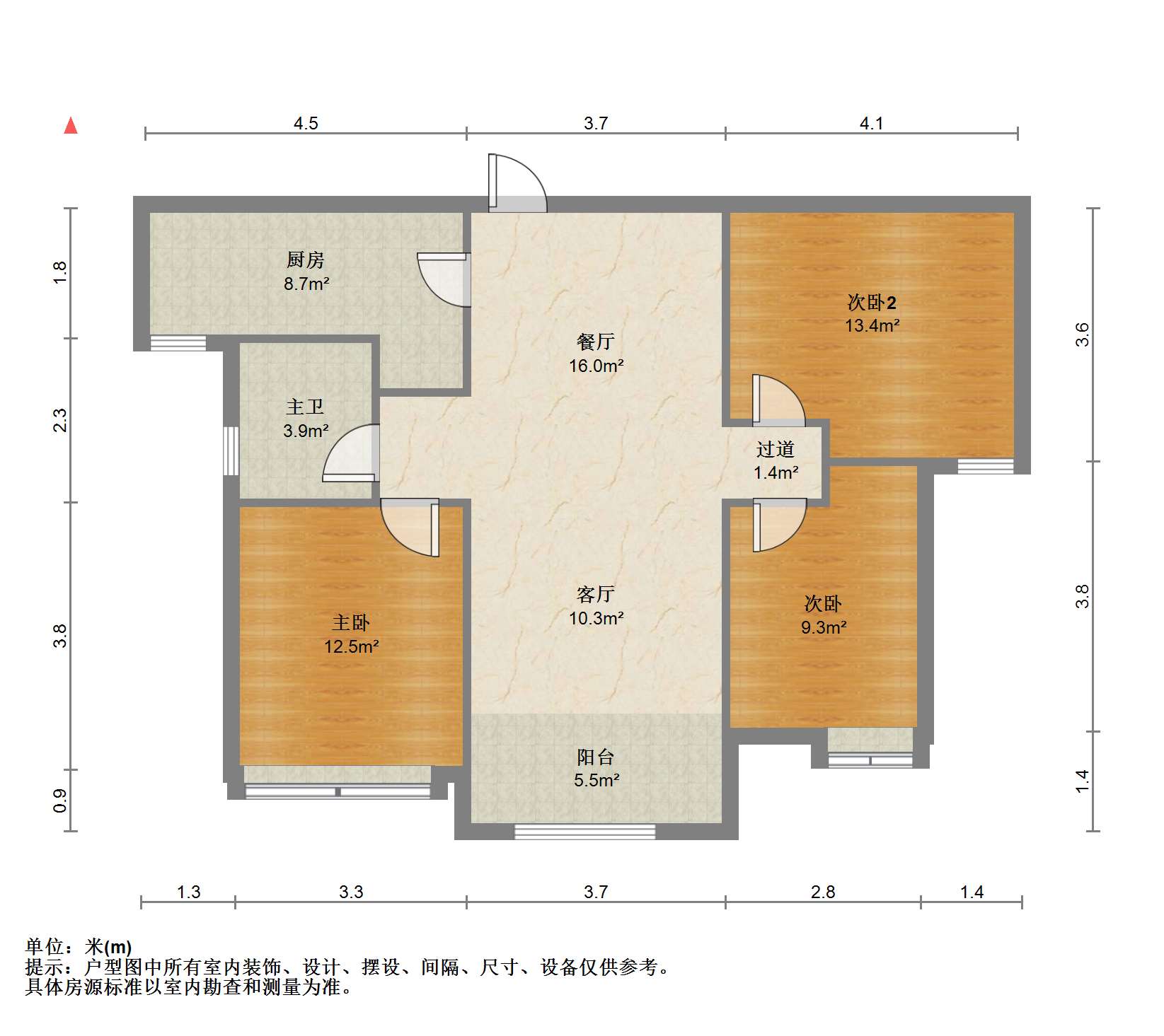 南通雅居乐花园 3室2厅1卫 99.93m&sup2;