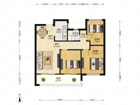 春风南岸东园 3室2厅1卫 96m&sup2;