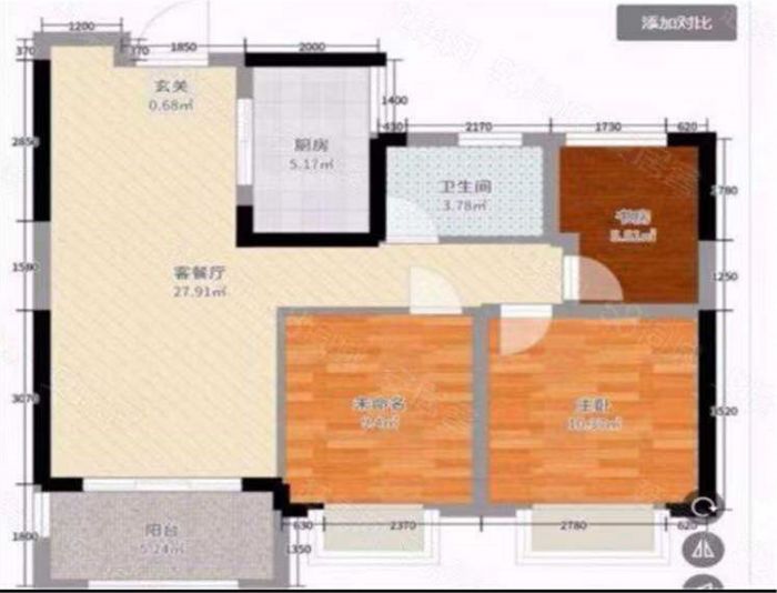 中南熙悦(南通经济技术开发区) 3室2厅1卫 90m&sup2;