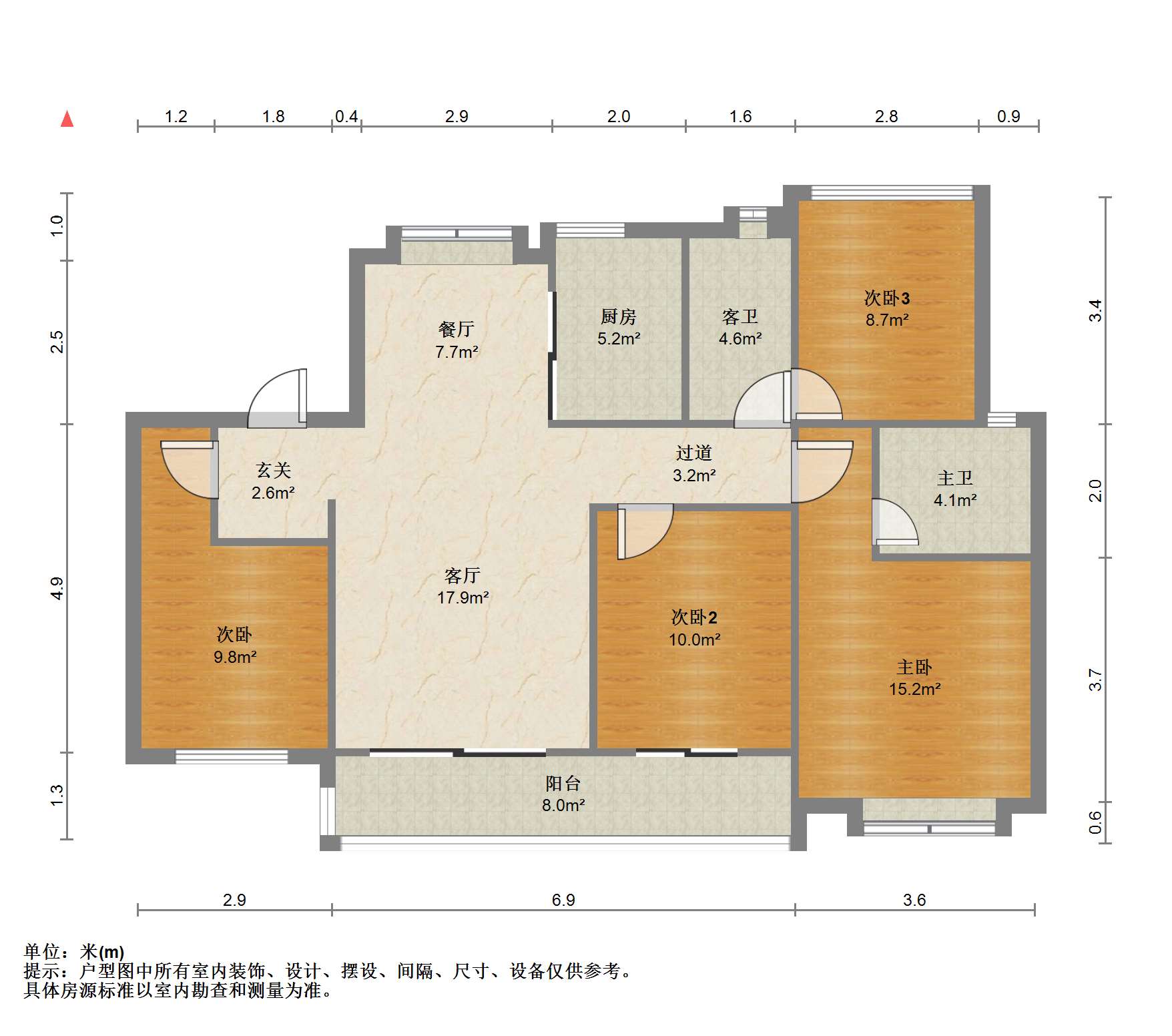 中南熙悦(南通经济技术开发区) 4室2厅2卫 122m&sup2;