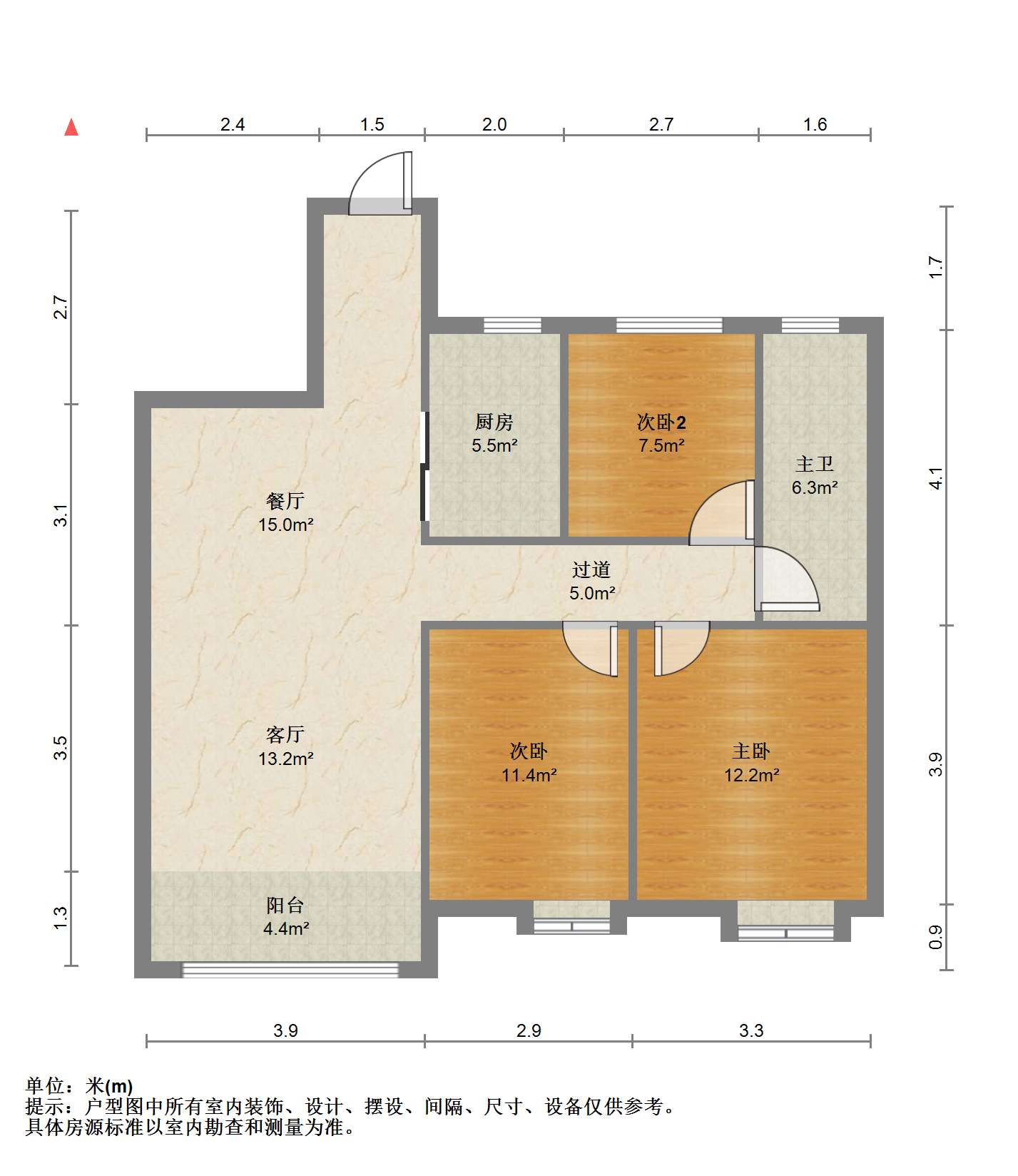 华润悦锦湾 3室2厅1卫 108m&sup2;