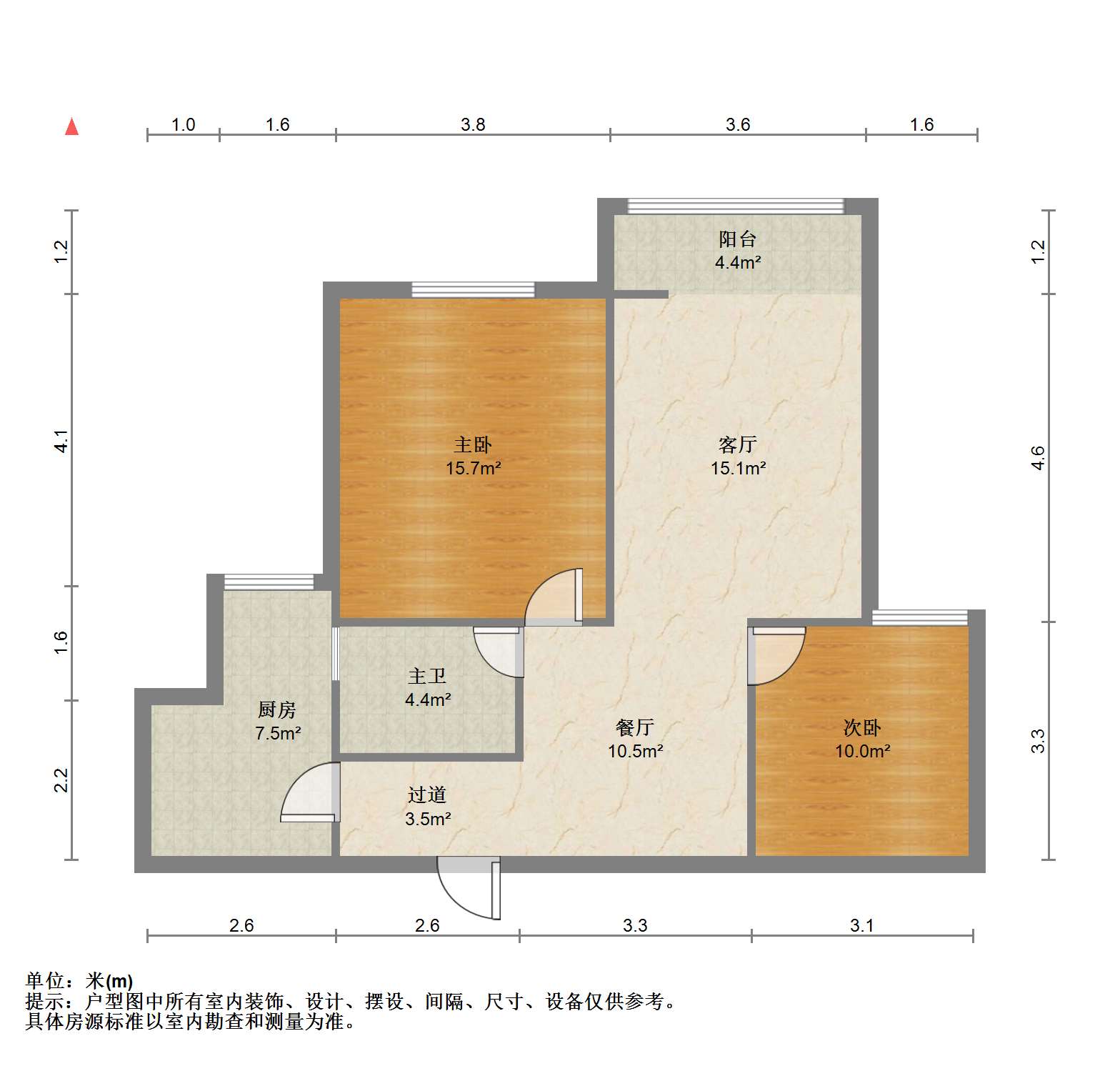 融悦华庭 2室2厅1卫 100.46m&sup2;