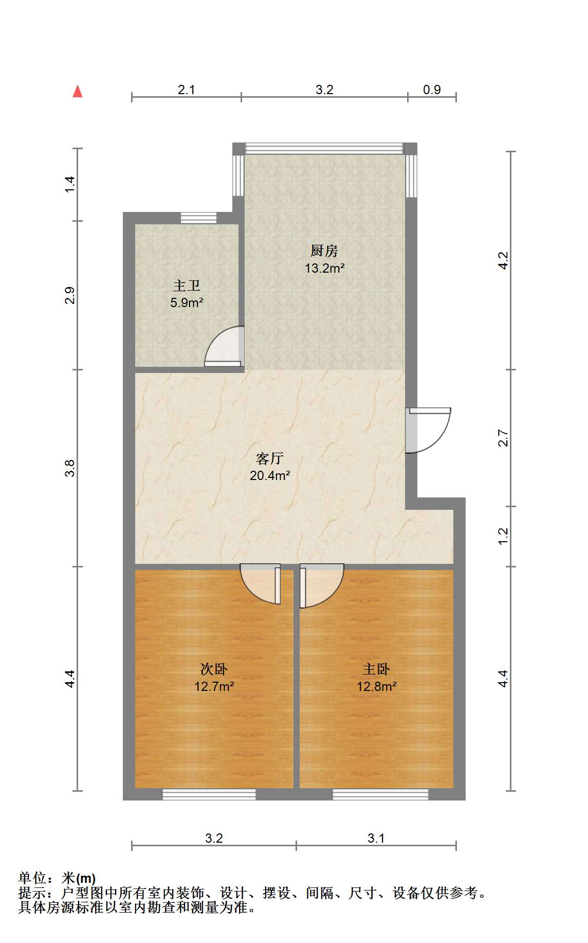 永和花苑 2室2厅1卫 98m&sup2;