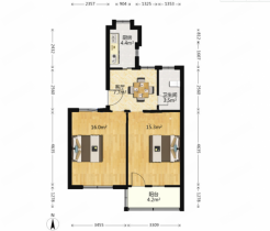 西工房 2室1厅1卫 65m&sup2;