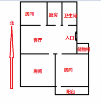 郭里园 3室2厅1卫 116m&sup2;
