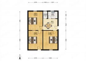 跃龙路91号院 3室1厅1卫 80m&sup2;