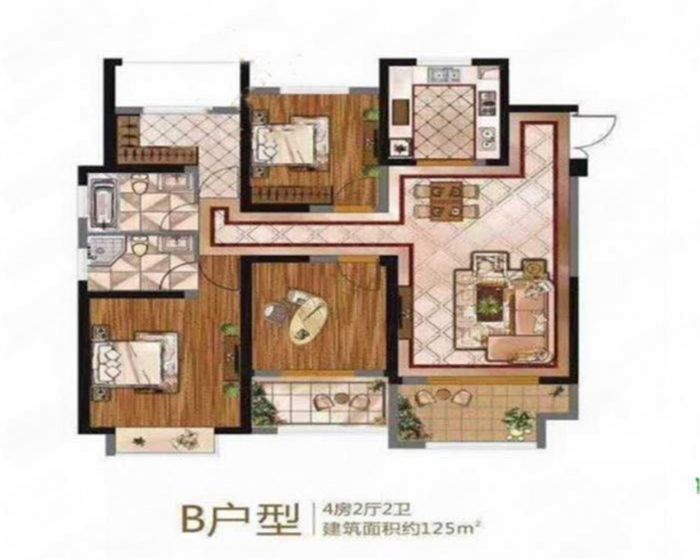 美佳盛庭 3室2厅2卫 125m&sup2;