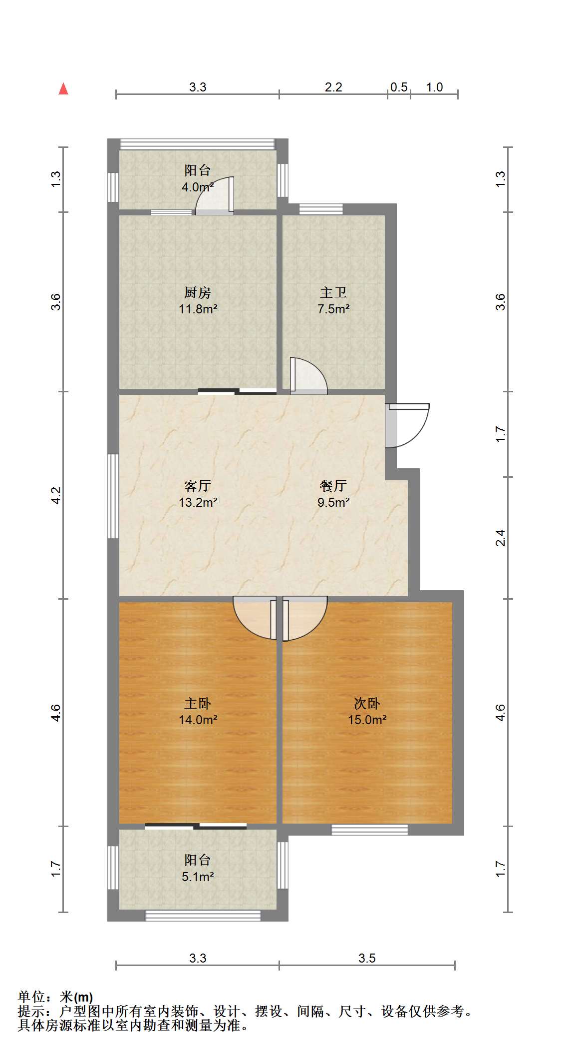 永泰佳园 2室1厅1卫 98m&sup2;
