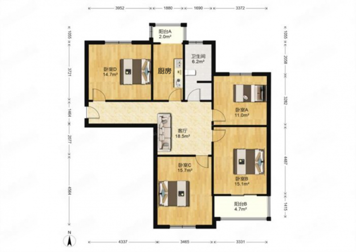 学士府 1室厅卫 120m&sup2;