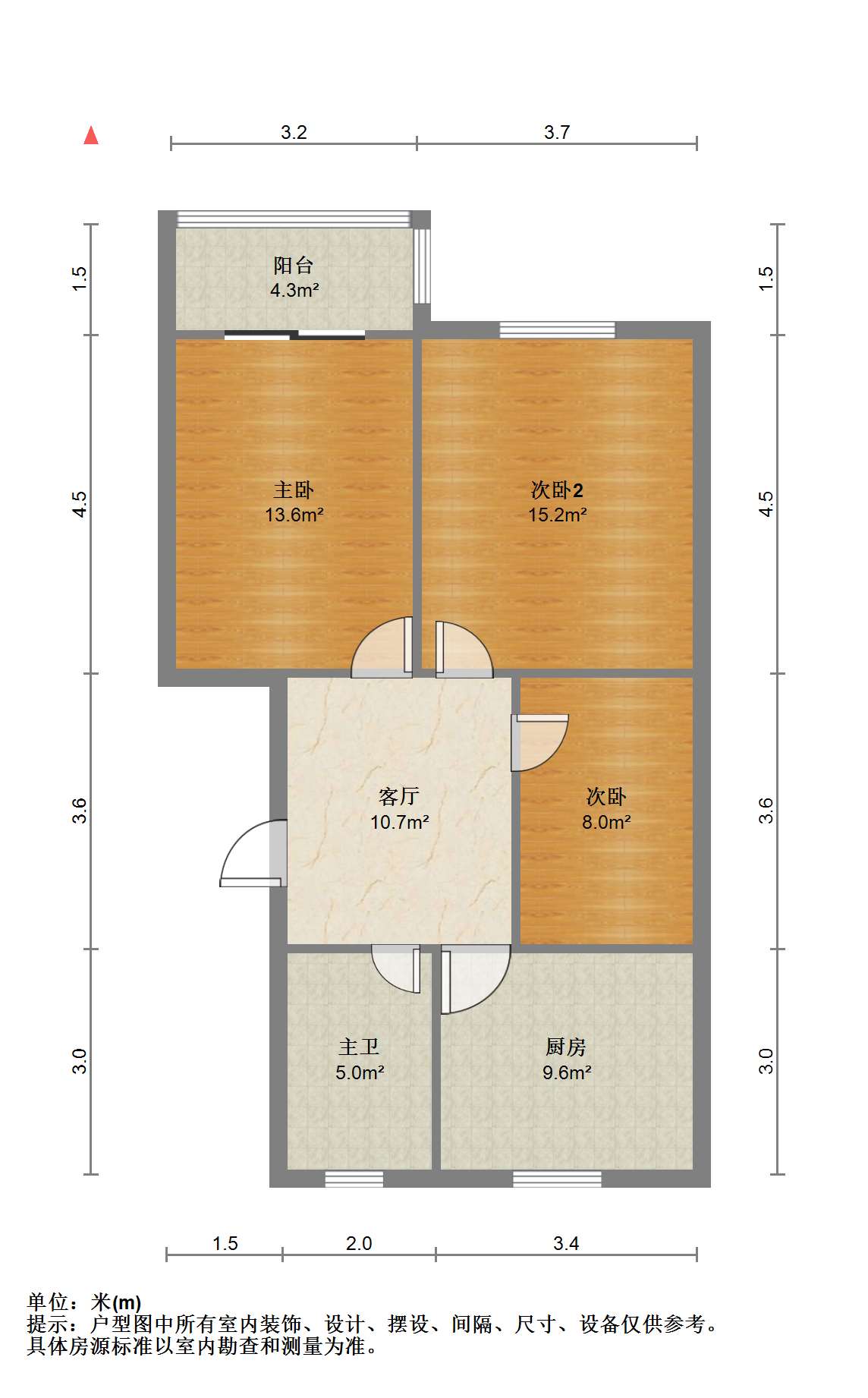 世纪东城 2室1厅1卫 88m&sup2;