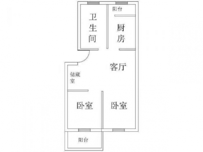 新开苑 2室1厅1卫 90m&sup2;