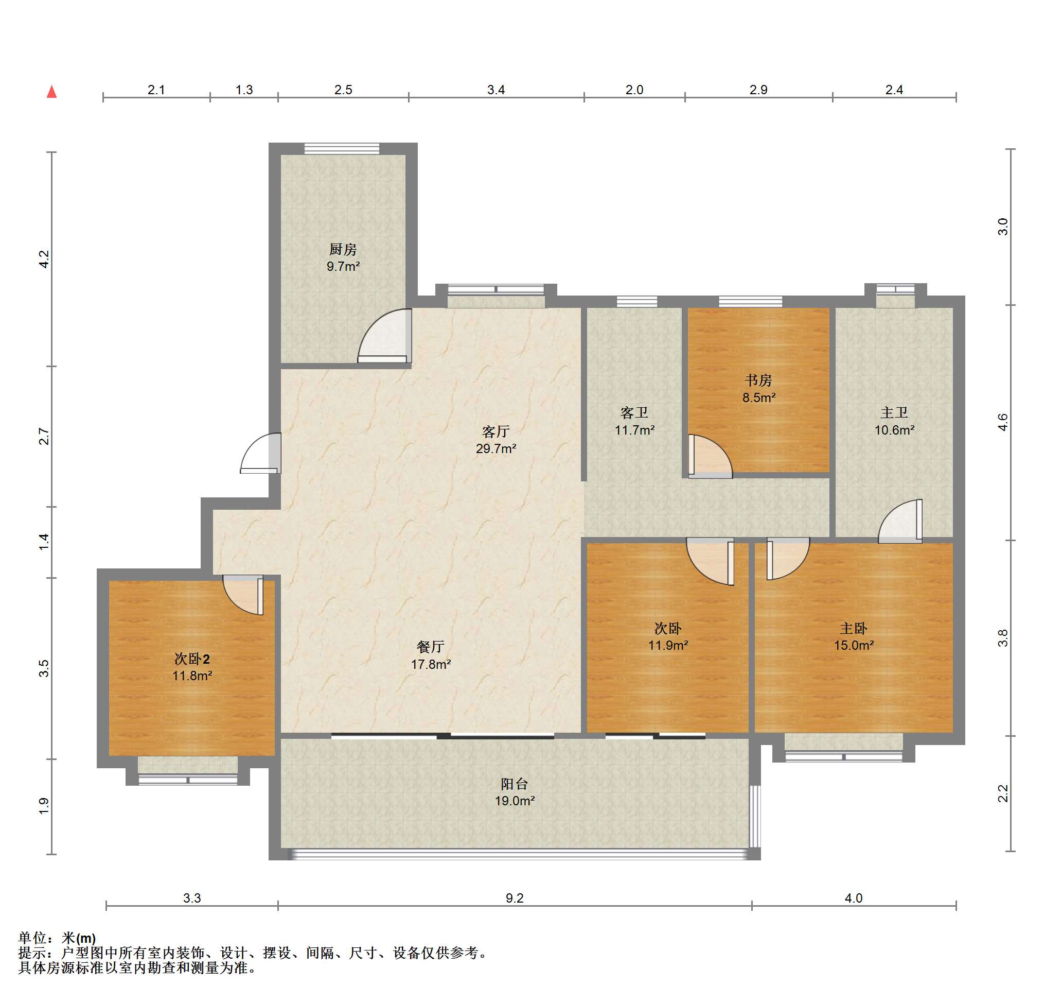 万濠禧园 4室1厅2卫 153.49m&sup2;