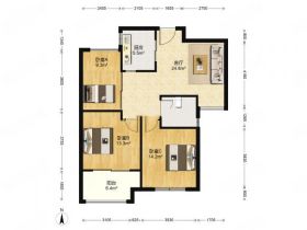 和融&bull;优山美地名邸 3室2厅1卫 91m&sup2;