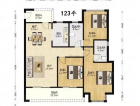 春风南岸东园 3室2厅2卫 123m&sup2;