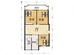 天都花苑 3室2厅1卫 103m&sup2;