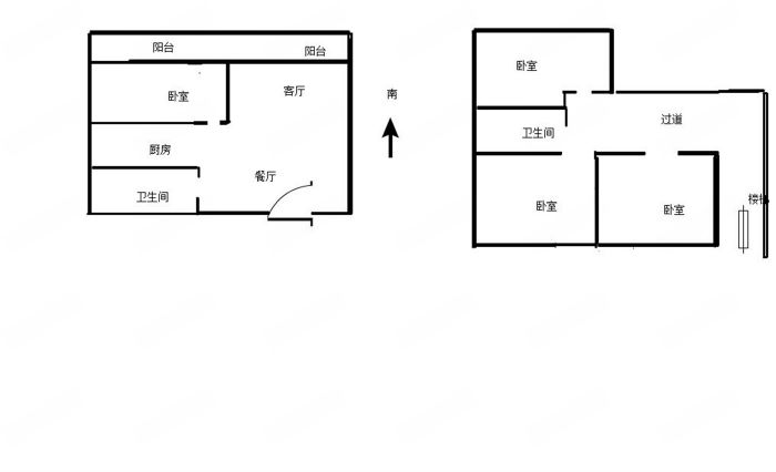 鸿运大厦 2室1厅1卫 65m&sup2;