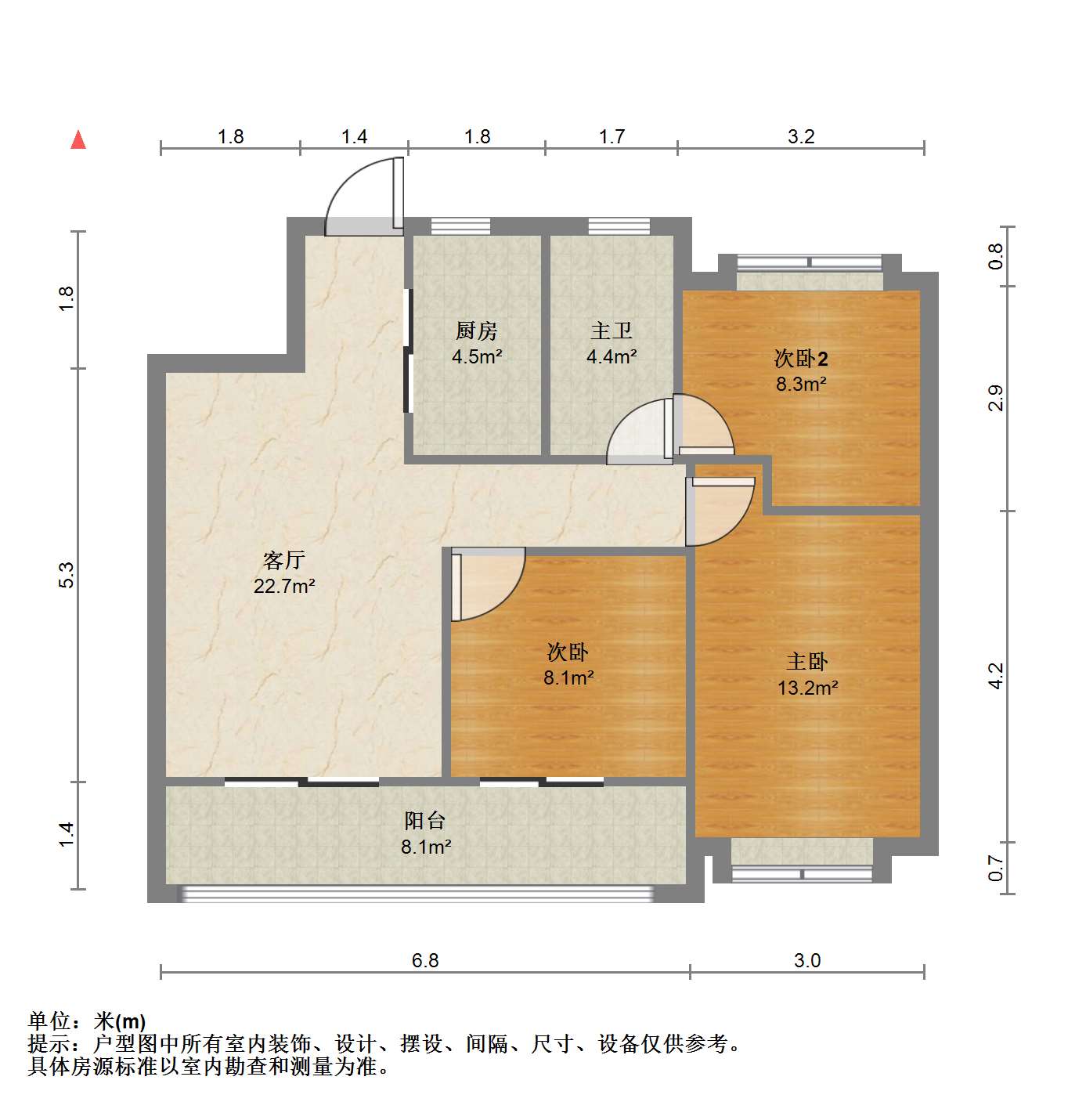 滨江道静园 3室1厅1卫 100.64m&sup2;