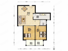 凤凰莱茵苑 2室2厅1卫 100m&sup2;